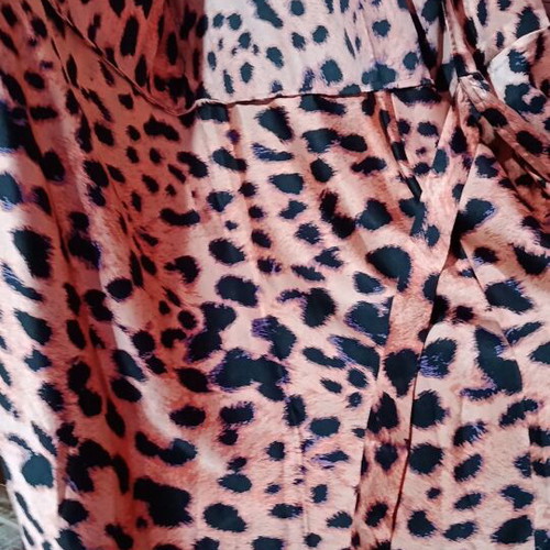 Dancing Leopard satin dress size M, new, black and orange