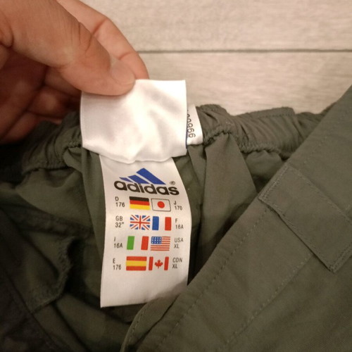 Adidas retro pants used, khaki streetwear utility style