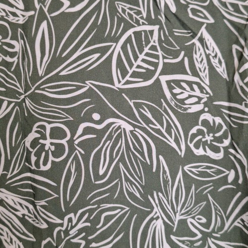 Cropped shirt new, one size, white and green, 100% viscose