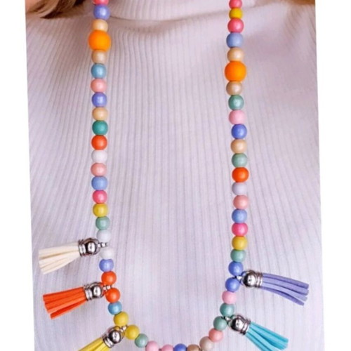 Boho necklace and earrings set new, colorful handmade beads