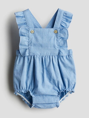 Cotton short salopette H&M new, light blue, 4-6 months
