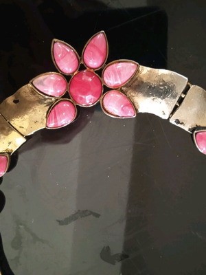 Vintage necklace used with flowers and dark chain