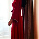  Υπέροχο σκούρο κόκκινο ασύμμετρο φόρεμα boho