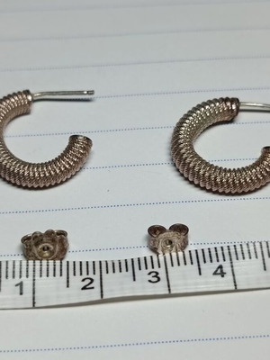 Silver 925 spiral earrings, 2cm, 3.1g