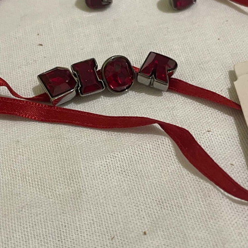 Christian Dior jewelry set new with red Swarovski necklace and earrings