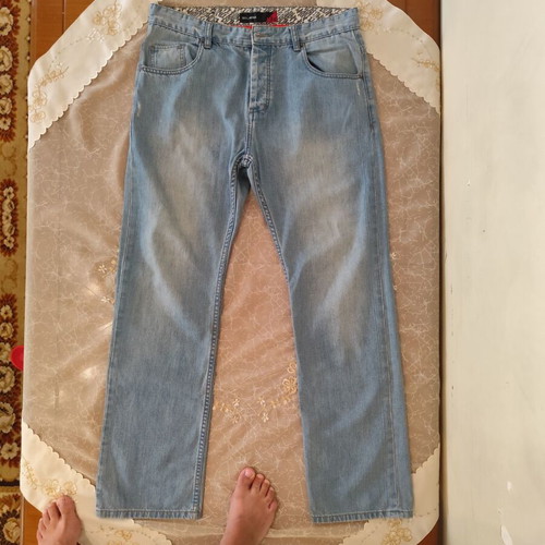 Billabong jeans used, size L, blue, missing first button
