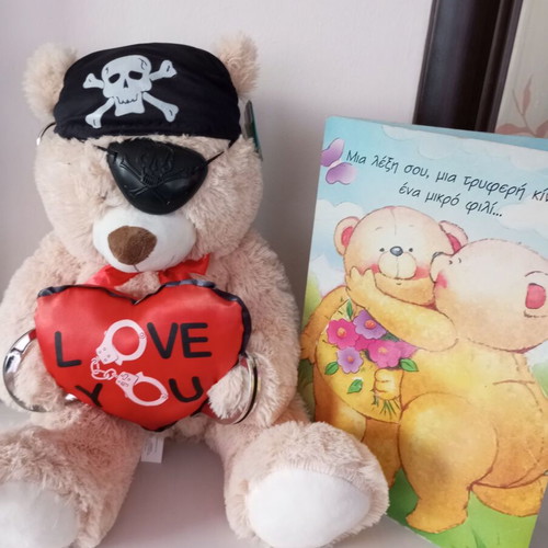 Valentine's plush teddy bear new pirate with gift A4 card