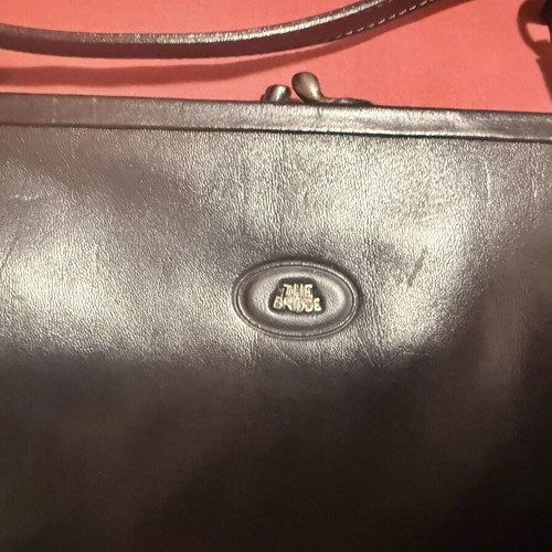 The Bridge Firenze vintage leather shoulder bag like new, crossbody kiss-lock