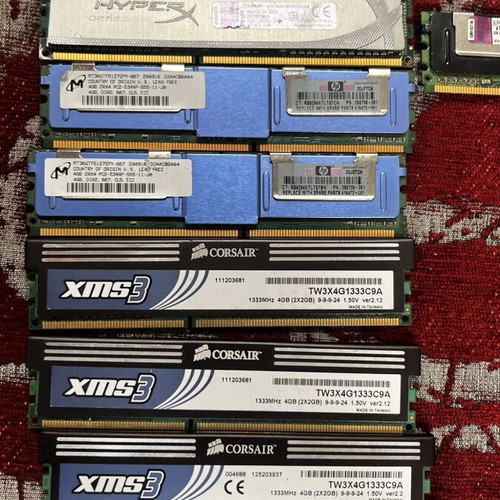 4GB RAM modules used, pack of 8, for parts or repair