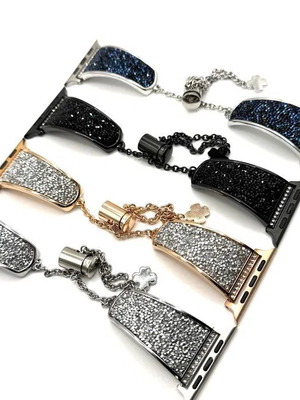 Stainless steel watch bands with crystals for Apple Watch Ultra/SE/11/10/9/8/7 new