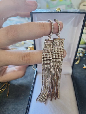 Earrings rose gold with zirconia used
