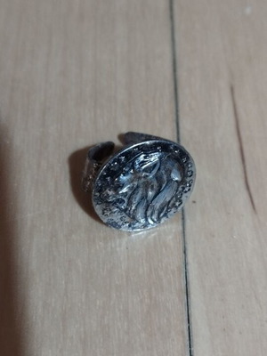 Iron ring with lion head used, gray