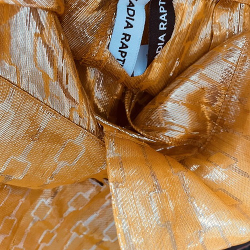 Nadia Rapti silk set like new, orange and gold