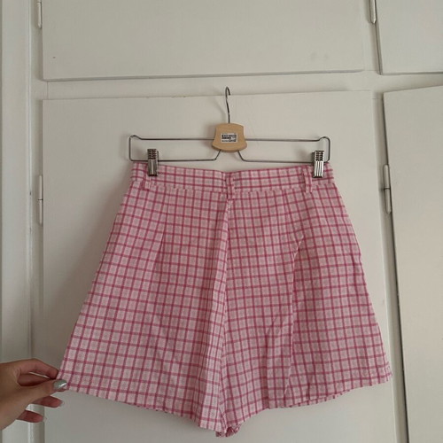 Asos Daisy Street High-Waisted Shorts New, Size 38 Medium, White Pink