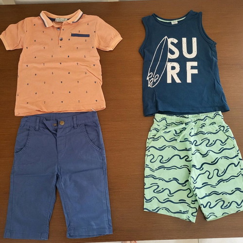 Clothing set for 5-year-old boy, brands Name It, Zara, Hashtag, H&M