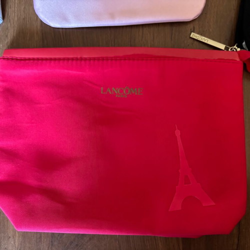 Lancome pink cosmetic bag