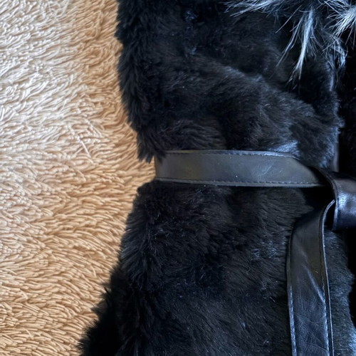 Miss Simbolo fur vest size M like new, black and gray