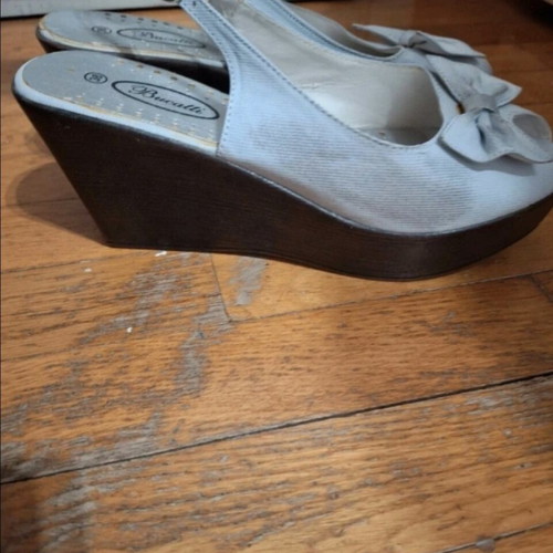 White peep toe platform pumps size 38, new