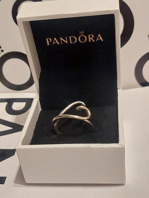 Pandora heart ring new, irregular shape, silver