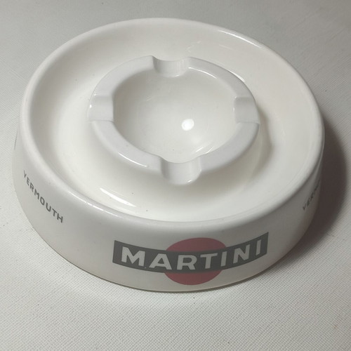 Martini vintage porcelain ashtray used with 2 cracks
