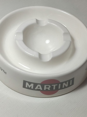 Martini vintage porcelain ashtray used with 2 cracks