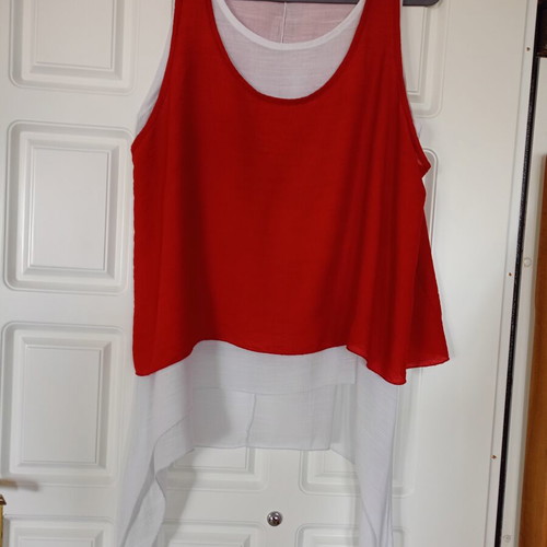 Asymmetrical linen top 2-piece set like new, Achilleas Accessories