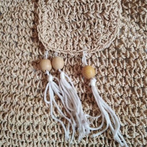 Handmade Straw Shoulder Bag like new, beige, crossbody