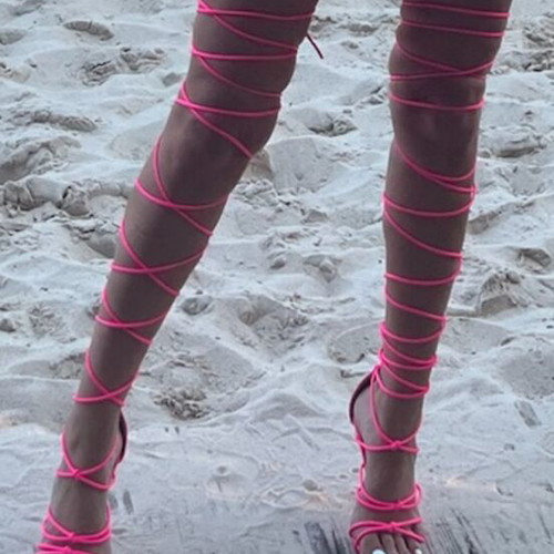 Gladiator heels refurbished, pink, size 37 with scratches