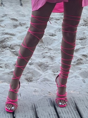 Gladiator heels refurbished, pink, size 37 with scratches