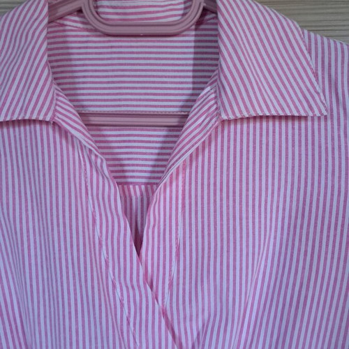 Motf wrap dress, white and pink, size S