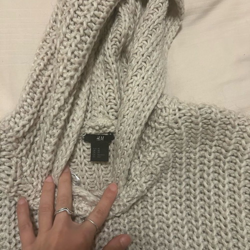 Long sweater with hood gray beige used