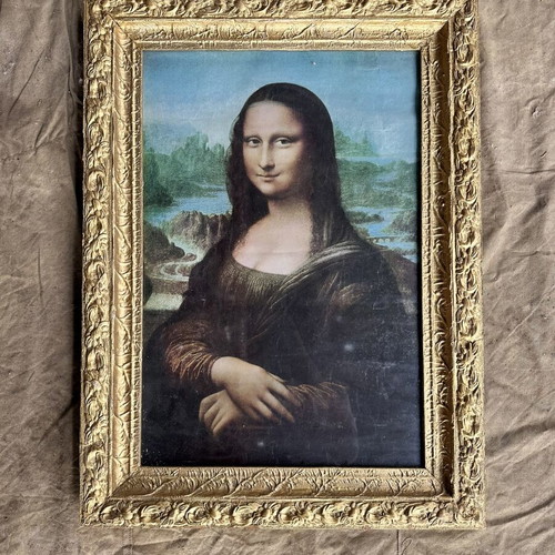Mona Lisa large photo print used with old frame
