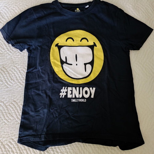 Emoji T-shirt blue, like new, size 12
