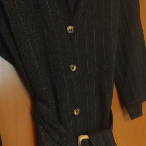 Mango wool striped grey dress like new, size L