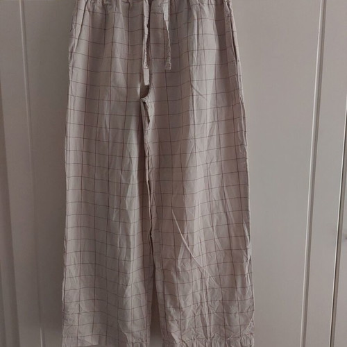 Wide checkered pants Mango Home size S like new, beige, cotton