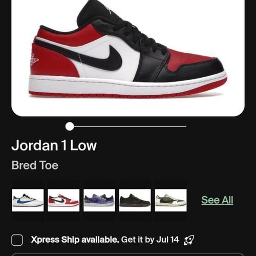 Nike Air Jordan 1 Low Black Toe used, size 42.5