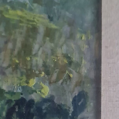 Signed oil painting on paper artwork like new