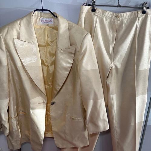 Vintage suit used, beige, size 52