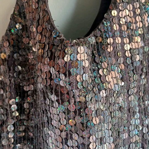 Accessorize sequined shoulder bag like new, grey