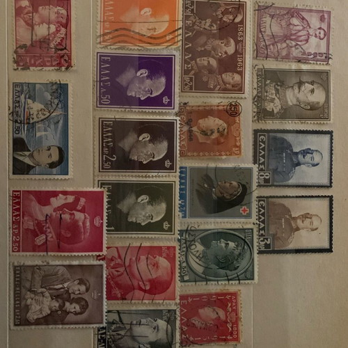 Stamp collection kings of Greece like new, 19 pieces