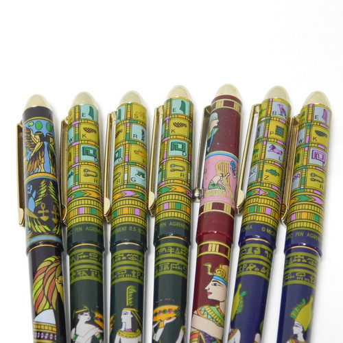Set of 7 Souvenir Pens with Ancient Egypt Pharaoh Theme, Collectible