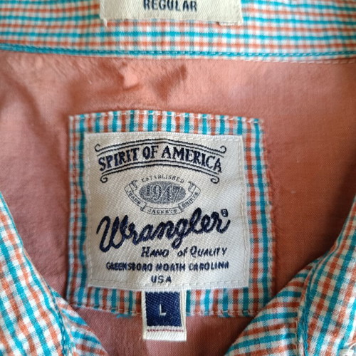 Wrangler Spirit of America plaid shirt size L like new