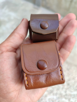 Vintage leather cases pack of two, one marked Japan, new