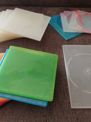 Hard cases for CD/DVD used, pack of 19 pieces