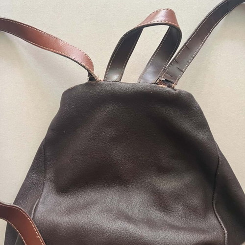 Vintage Thiros leather backpack used, brown