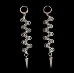 Chainmail earrings handmade from stainless steel silver, new