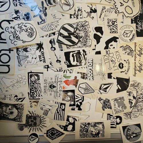 Skate and music stickers collection, new, over 400 pieces