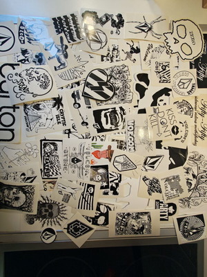 Skate and music stickers collection, new, over 400 pieces