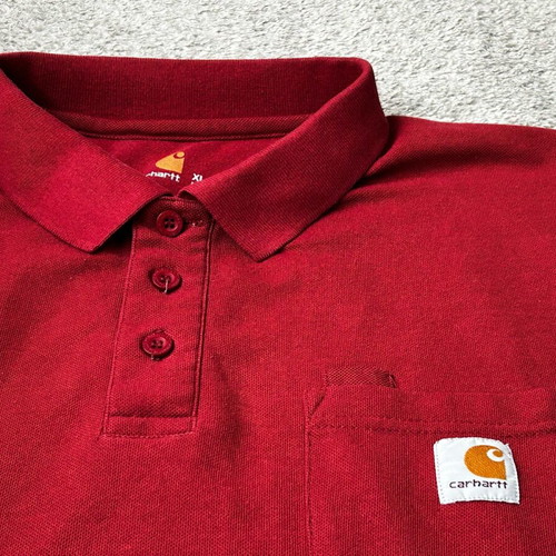 Carhartt Wip polo shirt with chest pocket XL used, red