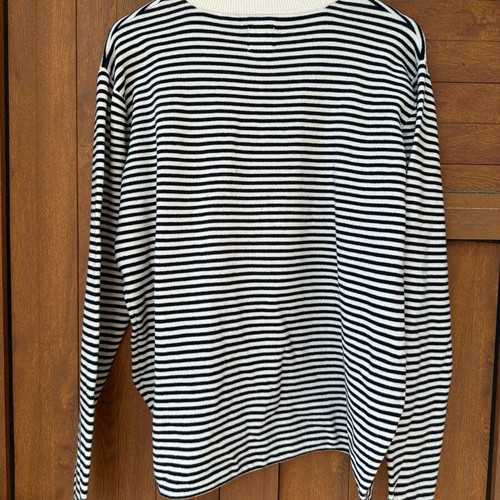 Cottonfield striped cotton sweater like new, size XXL, blue and white